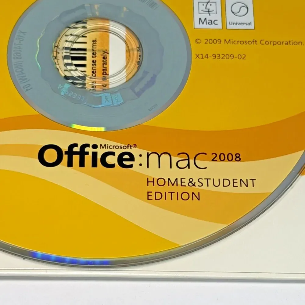 Microsoft Office Mac 2008 Home & Student Edition Disc w/ Manual Used Untested